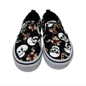 Vans Kid's Asher Graphic Print Slip On Sneakers.